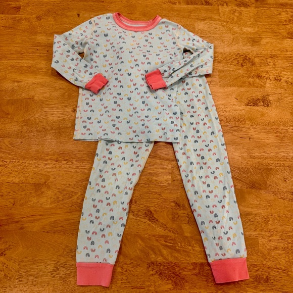 Pact Rainbow Print Pajama Set Kids 5T Organic Cotton - Picture 1 of 7